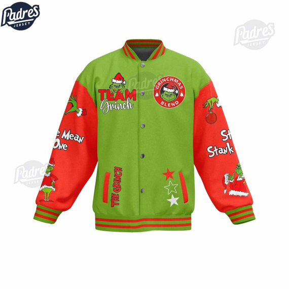 Merry Christmas Team Grinch Baseball Jacket HG Style