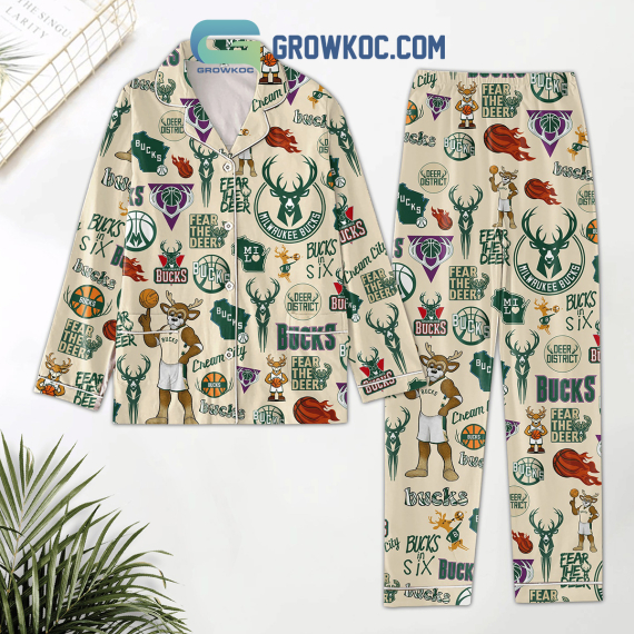 Milwaukee Bucks Fear The Deer Pyjama Pajamas Set NVA
