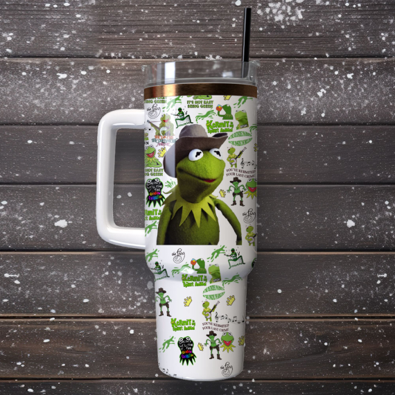 Green Frog Grinch Cartoon Custom  Quencher 30oz or 40oz Stainless Steel Tumbler With Handle,  Best gifts for Friend Family NVA