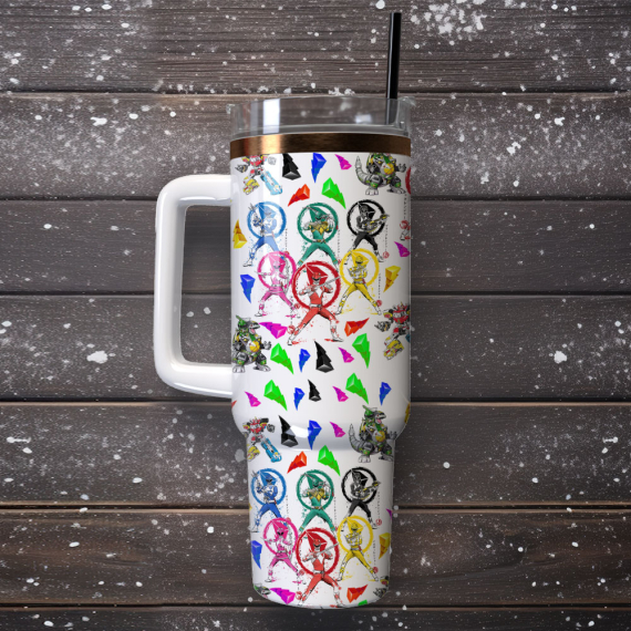 Power Rangers Custom  Quencher 30oz or 40oz Stainless Steel Tumbler With Handle,  Best gifts for Friend Family NVA