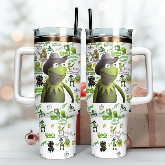 Green Frog Grinch Cartoon Custom  Quencher 30oz or 40oz Stainless Steel Tumbler With Handle,  Best gifts for Friend Family NVA