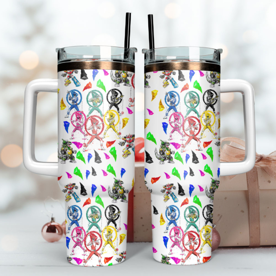 Power Rangers Custom  Quencher 30oz or 40oz Stainless Steel Tumbler With Handle,  Best gifts for Friend Family NVA