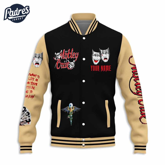 Motley Crue Smiling Mask Custom Baseball Jacket HG
