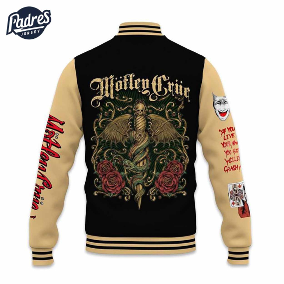 Motley Crue Smiling Mask Custom Baseball Jacket HG