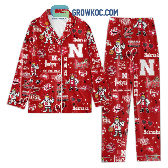 Nebraska Cornhuskers Go Big Red Pyjama Pajamas Set NVA