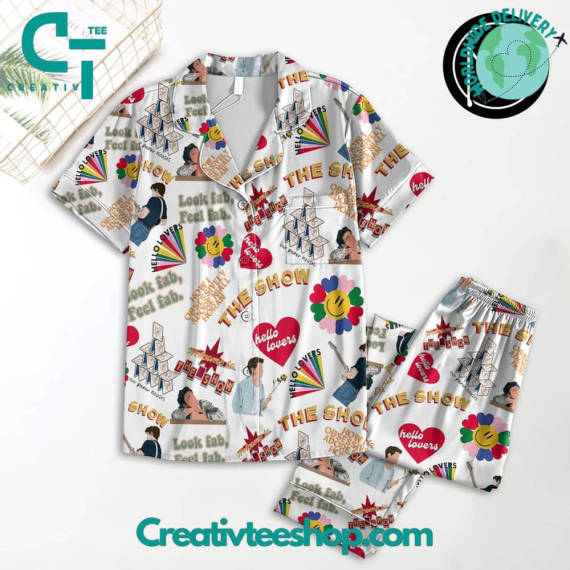 Niall Horan “Welcome To The Show” Button Down Long Sleeve Or Short Sleeve Pyjama Pajamas Set Set with Pants HG