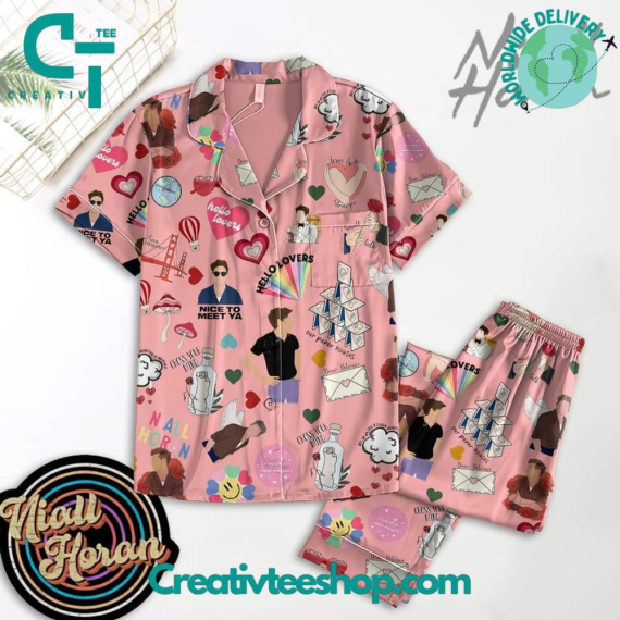 Niall Horan Hello Lovers Button Down Long Sleeve Or Short Sleeve Pyjama Pajamas Set Set with Pants HG