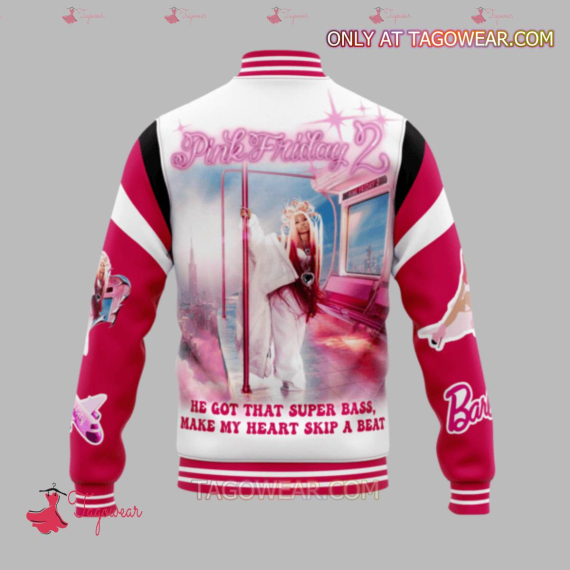 Nicki Minaj Pink Friday 2 He Got That Super Bass Make My Heart Skip A Beat HFN Baseball Jacket
