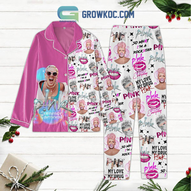 Pink Summer Carnival My Love My Drug Pyjama Pajamas Set NVA