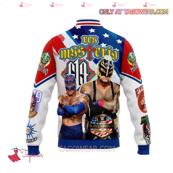 Rey Mysterio 619 WWE American Flag HFN Baseball Jacket