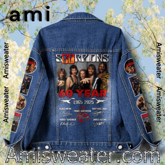Scorpions 60 Years 1965-2025 Hooded Hoodless Or Hooded Denim Jacket HG