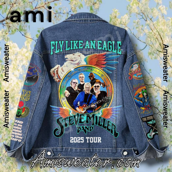 Steve Miller Band Fly Like An Eagle 2025 Tour Hooded Hoodless Or Hooded Denim Jacket HG