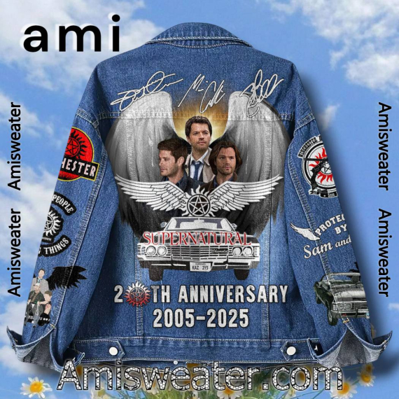 Supernatural 20th Anniversary 2005-2025 Signatures Hooded Hoodless Or Hooded Denim Jacket HG