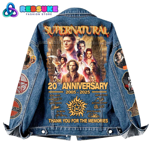 Supernatural TV Series 20th Anniversary 2025  Hooded Hoodless Or Hooded Denim Jacket HG