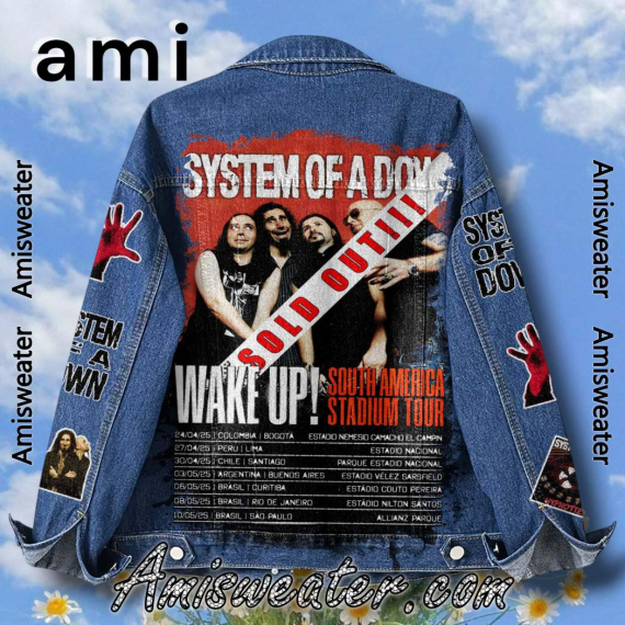 System Of A Down Wake Up South America Stadium Tour 2025 Hooded Hoodless Or Hooded Denim Jacket HG