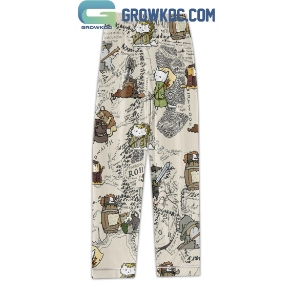 The Lord Of The Rings Map Of The Mid-Earth Pyjama Pajamas Set NVA