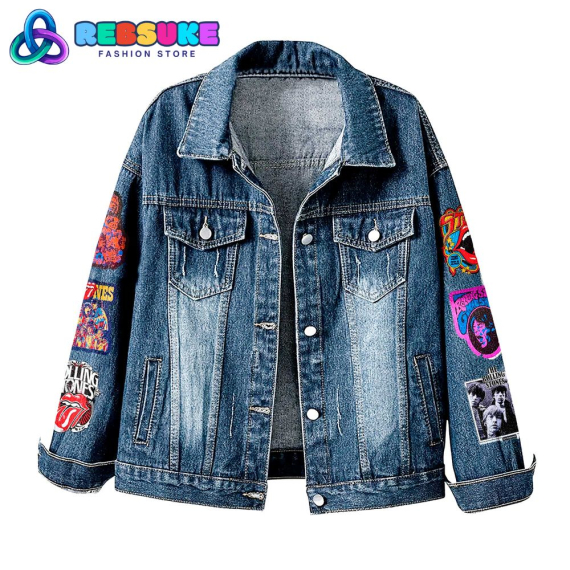 The Rolling Stones Band 63rd Anniversary 2025  Hooded Hoodless Or Hooded Denim Jacket HG