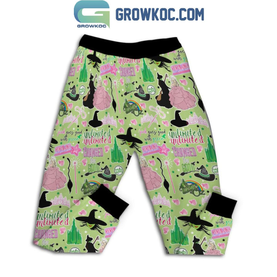 Wicked Changed For Good Together We're Unlimited Green Fleece Pajamas Set Family Pyjamas Sleepwear for Aldult Kid NVA