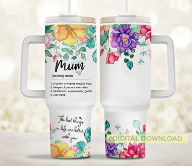 Mum Mom Noun 30oz or 40oz Tumbler Quencher Tumbler Gift For Her Him Birthday Gift LN Mother's Day Tumbler