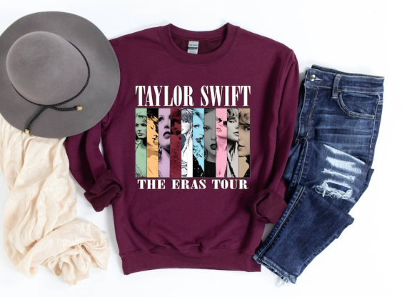 Eras Tour Sweatshirt, Taylor Swift Sweatshirt, Taylor Swift Fan Hoodie HG Eras Tour Outfit, Midnights Concert Sweatshirt, Swiftie Fan Gift