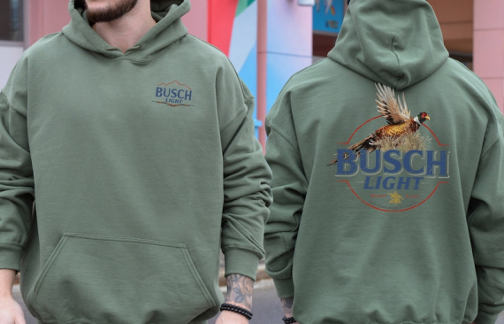 Busch Light Pheasant Hoodie, Busch Light Hunting Shirt, Hunting Shirt, Gifts for Him, Made Shirts, Holiday Gift Ideas HG