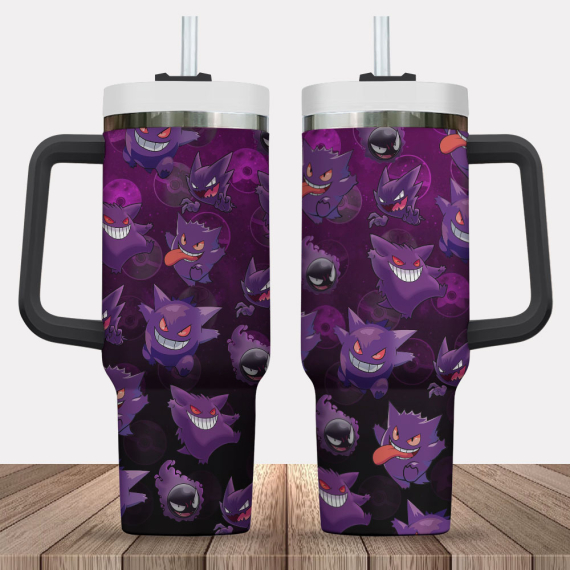 Gengar Pokemon Anime Custom   Quencher 30oz or 40oz Stainless Steel Tumbler With Handle HG