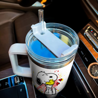 Snopi Peanuts Cartoon Custom Quencher 30oz or 40oz Stainless Steel Tumbler HG With Handle