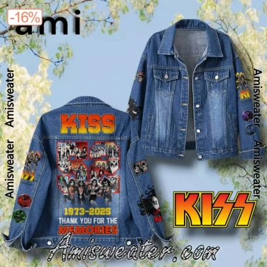Kiss 52 Years 1973-2025 Thank You For The Memories Hooded Hoodless Or Hooded Denim Jacket HG