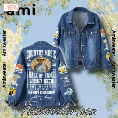 Kenny Chesney Country Music Hall Of Fame Hooded Hoodless Or Hooded Denim Jacket HG