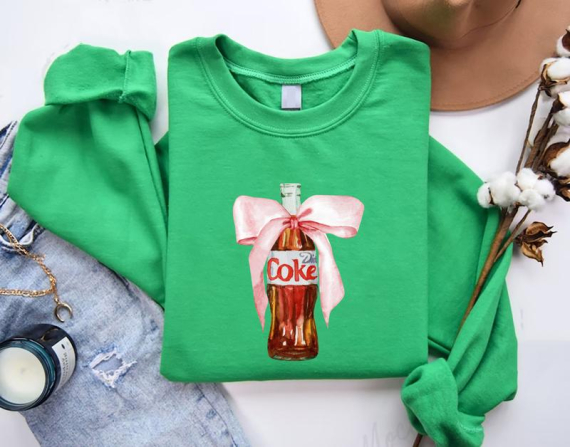 Diet Coke Bow Shirt, Drink With Bow Just a Girl Who Loves Diet Coke, Unisex Crewneck Tshirt Hoodie Sweatshirt HFN