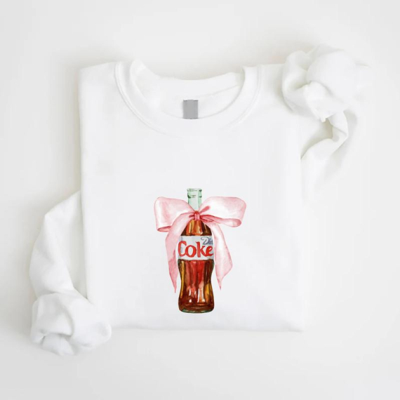 Diet Coke Bow Shirt, Drink With Bow Just a Girl Who Loves Diet Coke, Unisex Crewneck Tshirt Hoodie Sweatshirt HFN