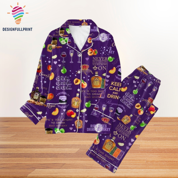 Crown Royal Pajama Set Crown Royal Pajamas Pants Crown Royal Shirt Whisky Holiday Pajamas Pajamas For Party Set Of Pajamas HG