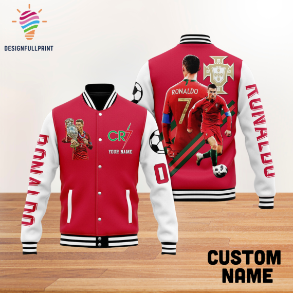 Cristiano Ronaldo Portugal CR7 Personalized Baseball Jacket Bomber Jacket NVA Varsity Jacket For Aldult Kid