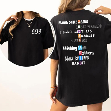 Juicee W.R.L.D 999 2-sided Shirt, Gift for Music Fan Unisex Crewneck Tshirt Hoodie Sweatshirt HFN
