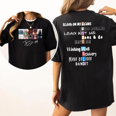 Juicee W.R.L.D 999 2-sided Signature Shirt, Gift for Music Fan Unisex Crewneck Tshirt Hoodie Sweatshirt HFN