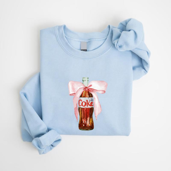 Diet Coke Bow Shirt, Drink With Bow Just a Girl Who Loves Diet Coke, Unisex Crewneck Tshirt Hoodie Sweatshirt HFN