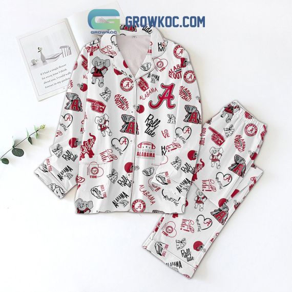 Crimson Tide Roll Tide Pyjama Pajamas Set NVA