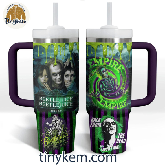 Beetlejuice Beetlejuice 2 Show Time Back From The Dead  30oz or 40oz Stainless Steel Tumbler With Handle HG