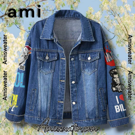 Billy Idol Its A Nice Day Tour Again  Hooded Hoodless Or Hooded Denim Jacket HG