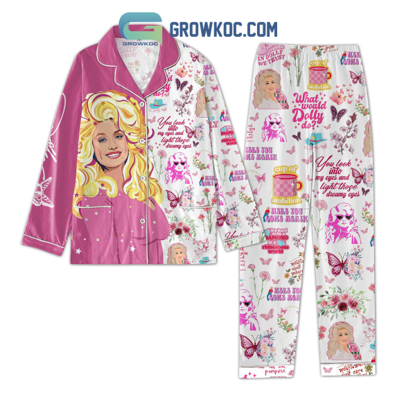 Dolly Parton You Look Into My Eyes And Light Those Dreamy Eyes Pyjama Pajamas Set NVA