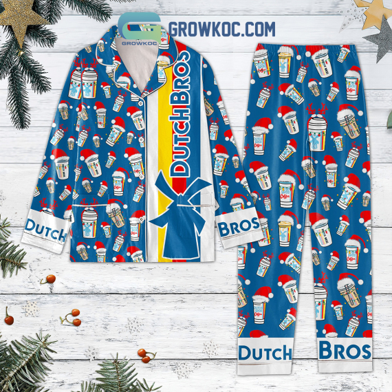 Dutch Bros Coffee Christmas Pyjama Pajamas Set NVA