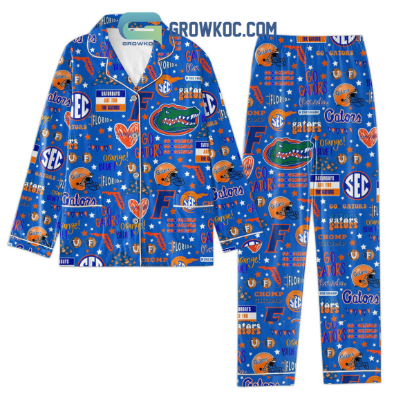 Gators Orange Blue Go Gators Pyjama Pajamas Set NVA