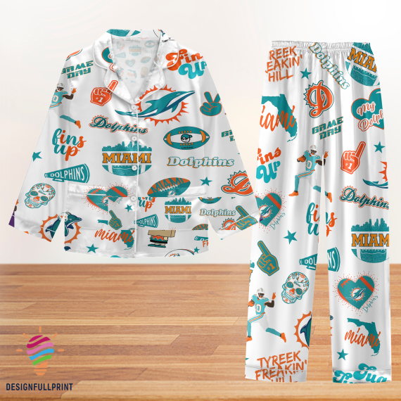 Dolphins Fins Up Game Day Pyjama Pajamas Set NVA