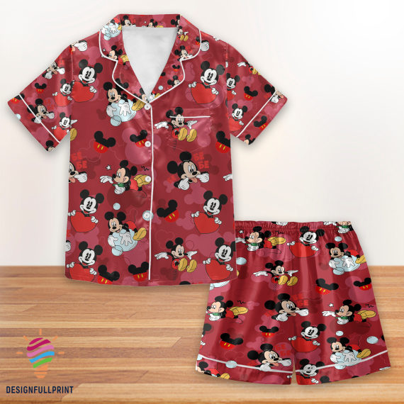 Mickey Mouse Pajamas Set, Disney Mickey Pajamas, Mickey Holiday Pajamas Set QDH Long Sleeve Pyjamas