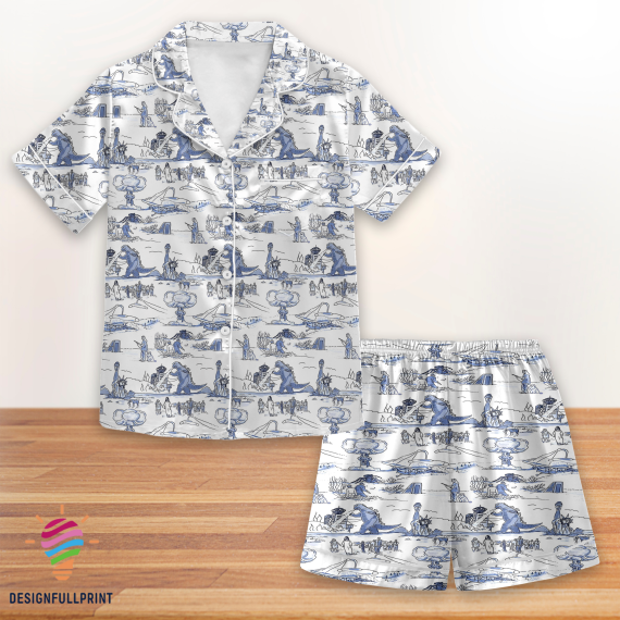 Godzilla Pajamas Set: Matching Family Movie PJs Fan Gifts & Holiday Pajamas NVA