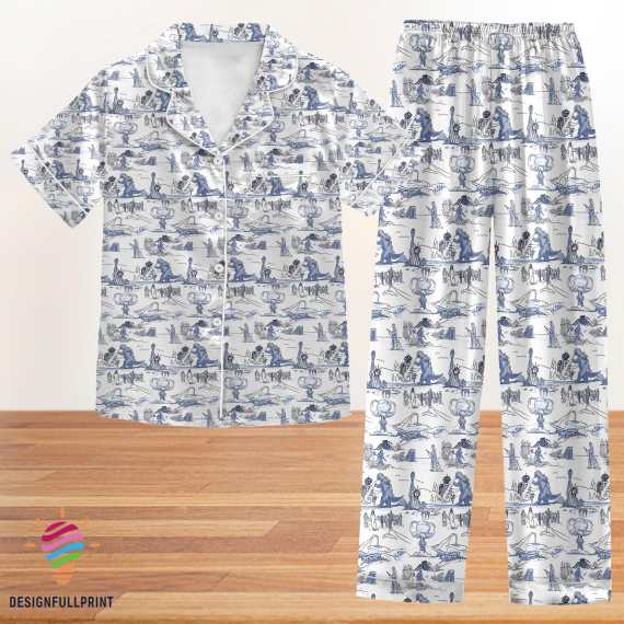 Godzilla Pajamas Set: Matching Family Movie PJs Fan Gifts & Holiday Pajamas NVA
