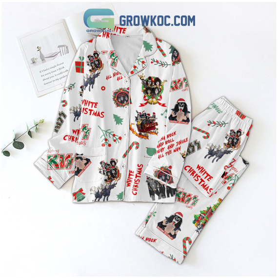 Merry Kiss Xmas I Wanna Rock And Roll Night And Jingle All The Way Pyjama Pajamas Set NVA