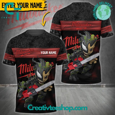 Milwaukee Groot x Venom Custom Name T-Shirt Hoodie Or Zip-up Hoodie HG