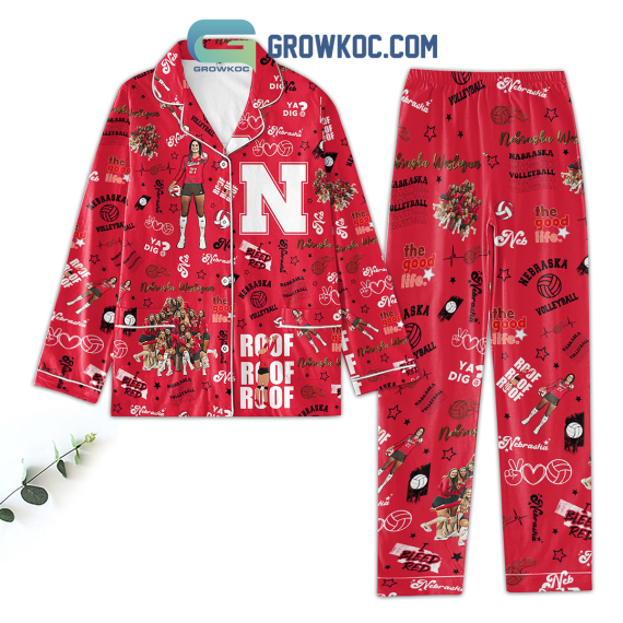 NE Cornhuskers Volleyball I Bleed Red Pyjama Pajamas Set NVA