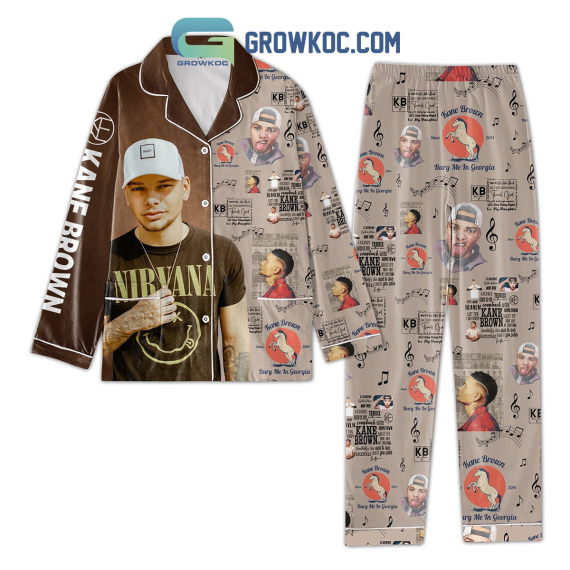 Nirvana Kane Brown Bury Me In Georgia Pajamas Set Pyjamas Sleepwear Short Sleeve Long Sleeve NVA